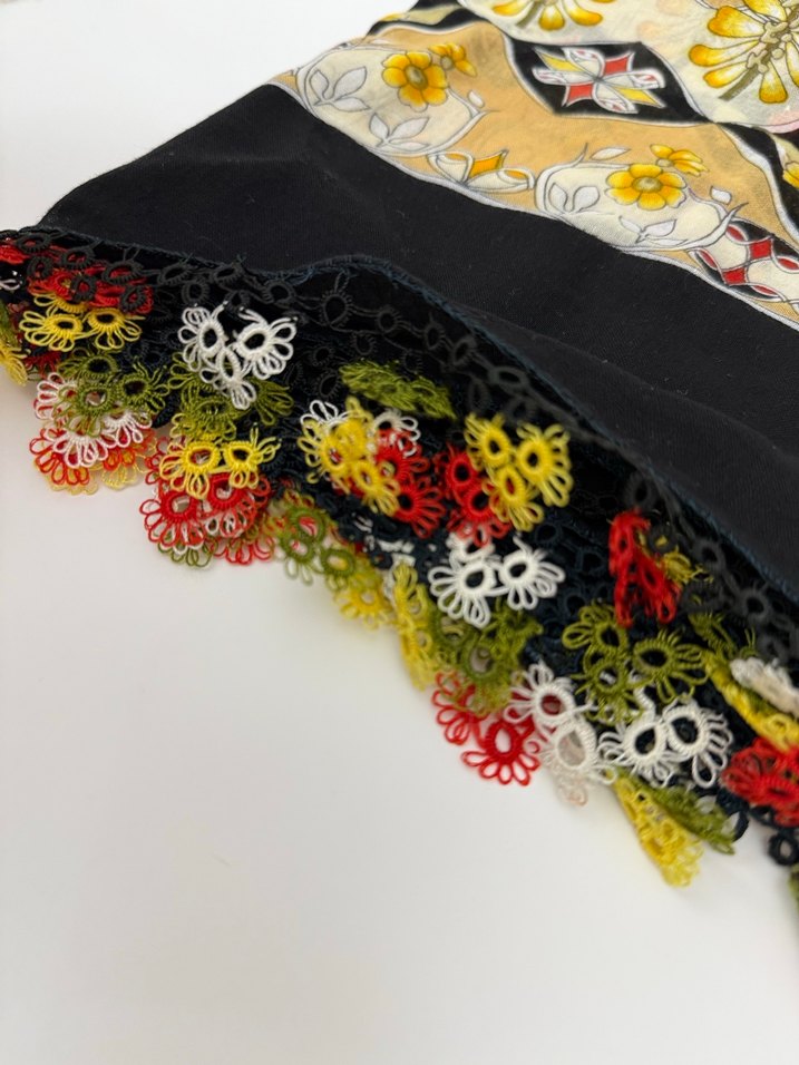 Dantel Detaylı Çok Renkli Bohem Kadın eşarp - Görsel 3