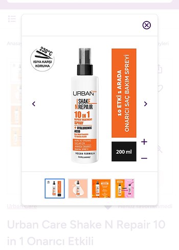 Beden Renk Urban Care Shake N Repair 10 in 1 Onarıcı Saç Spreyi 200 ML