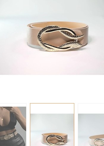 Diğer Yılan Tokalı Gold Kadın Pantolon, Ceket, Elbise, Gömlek Kemeri