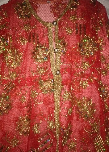 10 Yaş Beden Özel dikim pullu sırma işli kaftan