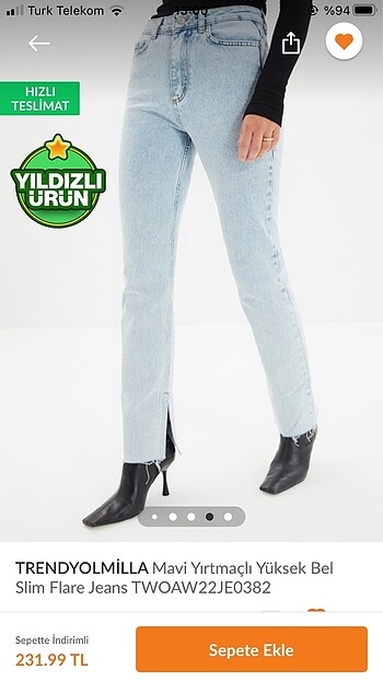 Trendyol & Milla Trendyolmilla yüksek bel slim flare jeans