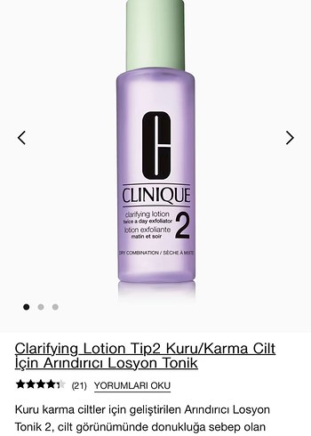 Clinique Clarfyng Lotion Kuru/Karma Cilt arındırıcı Losyon Tonik - Görsel 3