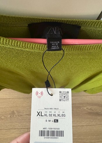 Zara ince örme haki yeşil kazak,etiketli,orjinal,giyilmemiştir - Görsel 3