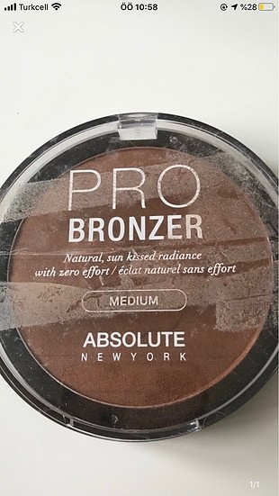 Absolute new york medium rengi bronzer(bronzlaştırıcı pudra)