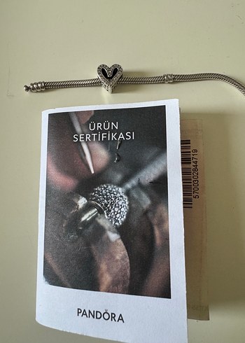 Pandora asimetrik kalp charm,Işıltılı El Yapımı Kalp Charmı - Görsel 5