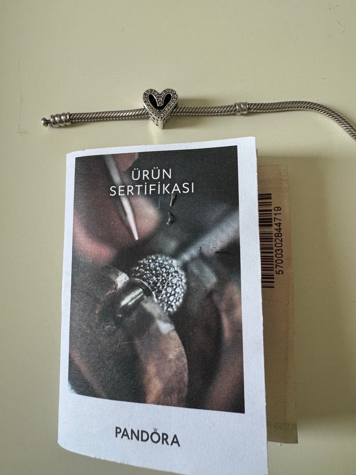 Pandora asimetrik kalp charm,Işıltılı El Yapımı Kalp Charmı - Görsel 5