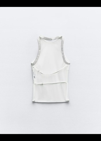 Zara taşlı parlak ve esnek beyaz top,Etiketlidir,Orjinaldır - Görsel 5