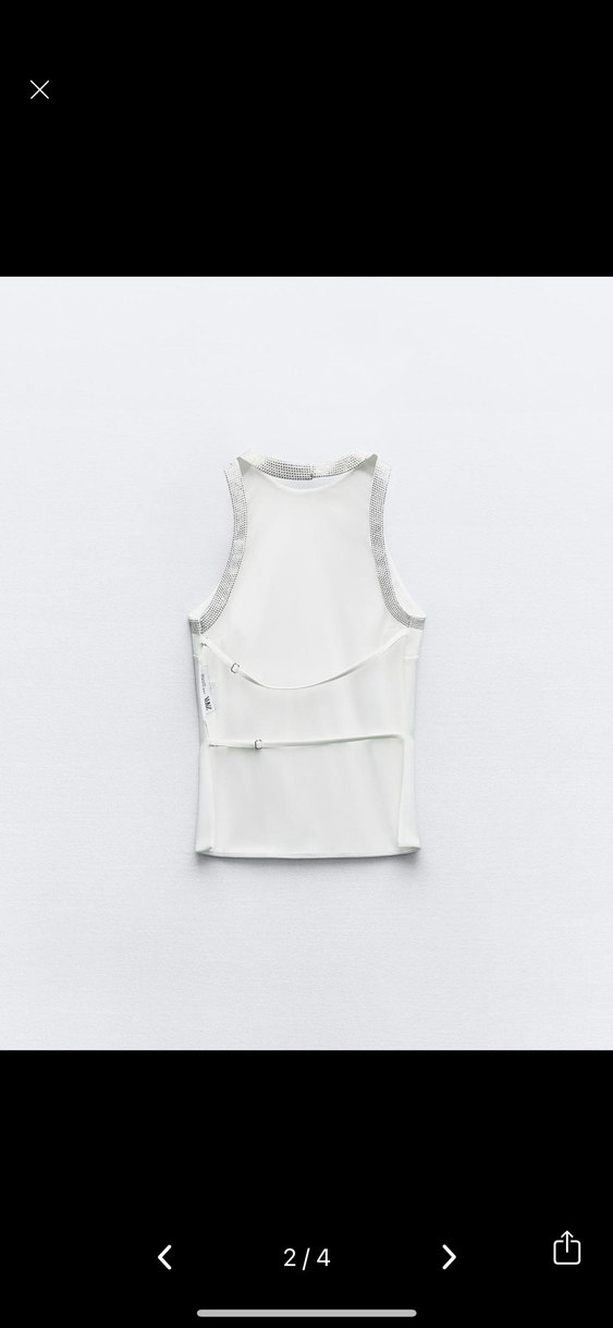 Zara taşlı parlak ve esnek beyaz top,Etiketlidir,Orjinaldır - Görsel 5