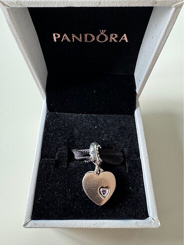 Pandora two hearts dangle charm,2 kalpli gümüş ve bakır renkli s