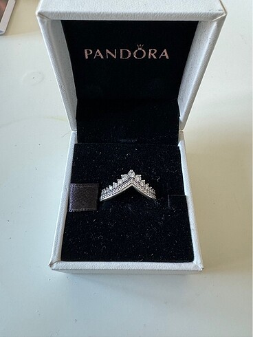 Pandora prenses dileği taçlı yüzük, tiara wish bone silver ring,