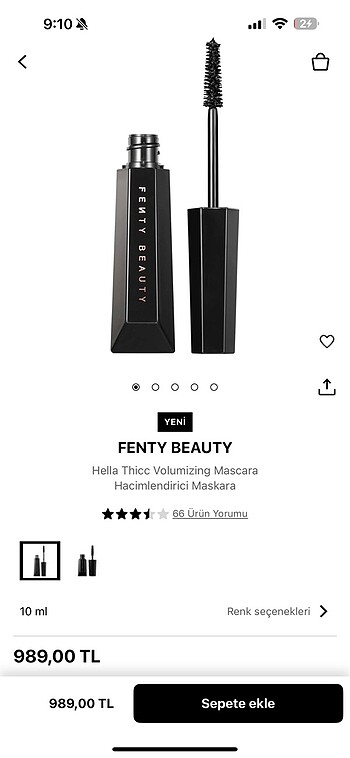 Beden FENTY BEAUTY Hella Thicc Volumizing Maskara, Hacimlendirici Mask