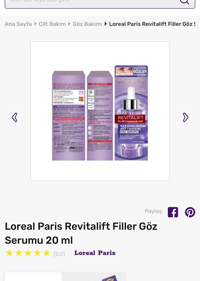 L?oreal Paris Revitalift Filler Göz Serumu 20 ml,ürün orjinaldır - Görsel 5