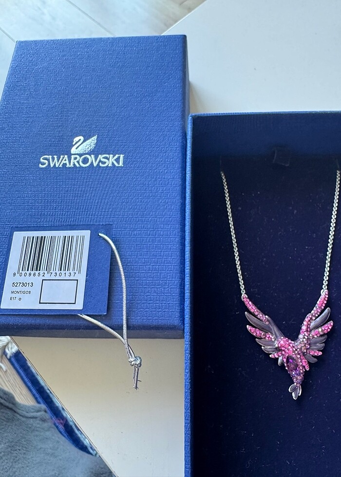 Swarovski mor uçan kuş kolye (purple flying bird),orijnaldır,ken - Görsel 2