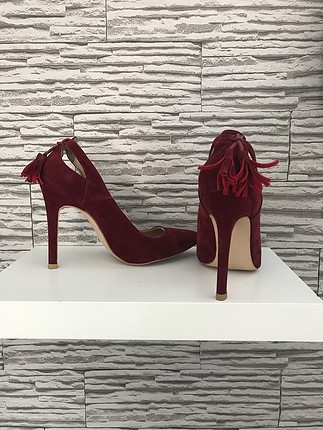 Bordo süet stiletto 36