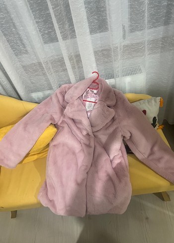 m Beden Pembe Midi Boy Kadın Kürk Mont
