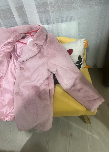 m Beden pembe Renk Pembe Midi Peluş Kadın Kaban