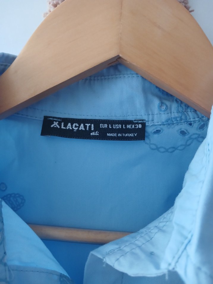 Mavi Nakışlı Bohem Kadın Gömlek - Görsel 4