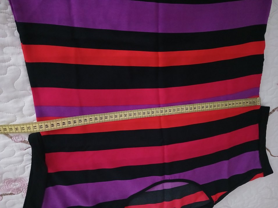 Çizgili Salaş Kadın Bluz - Görsel 5