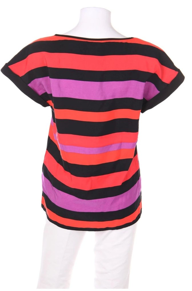 Çizgili Salaş Kadın Bluz - Görsel 2