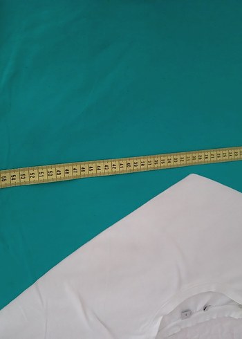 Turkuaz Bisiklet Yaka Kısa Kollu Salaş Tişört - Görsel 7