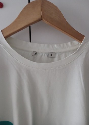 Turkuaz Bisiklet Yaka Kısa Kollu Salaş Tişört - Görsel 4