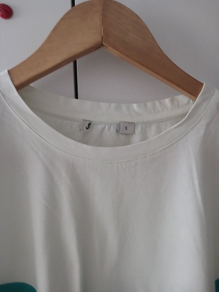 Turkuaz Bisiklet Yaka Kısa Kollu Salaş Tişört - Görsel 4