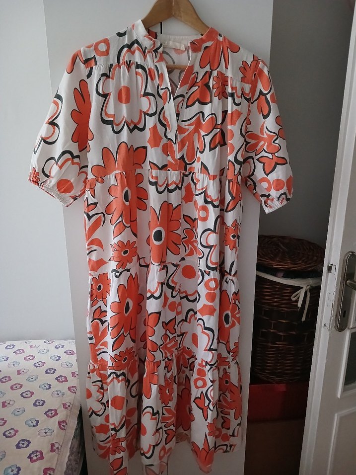 Çiçek Desenli Uzun Bohem Elbise - Görsel 2