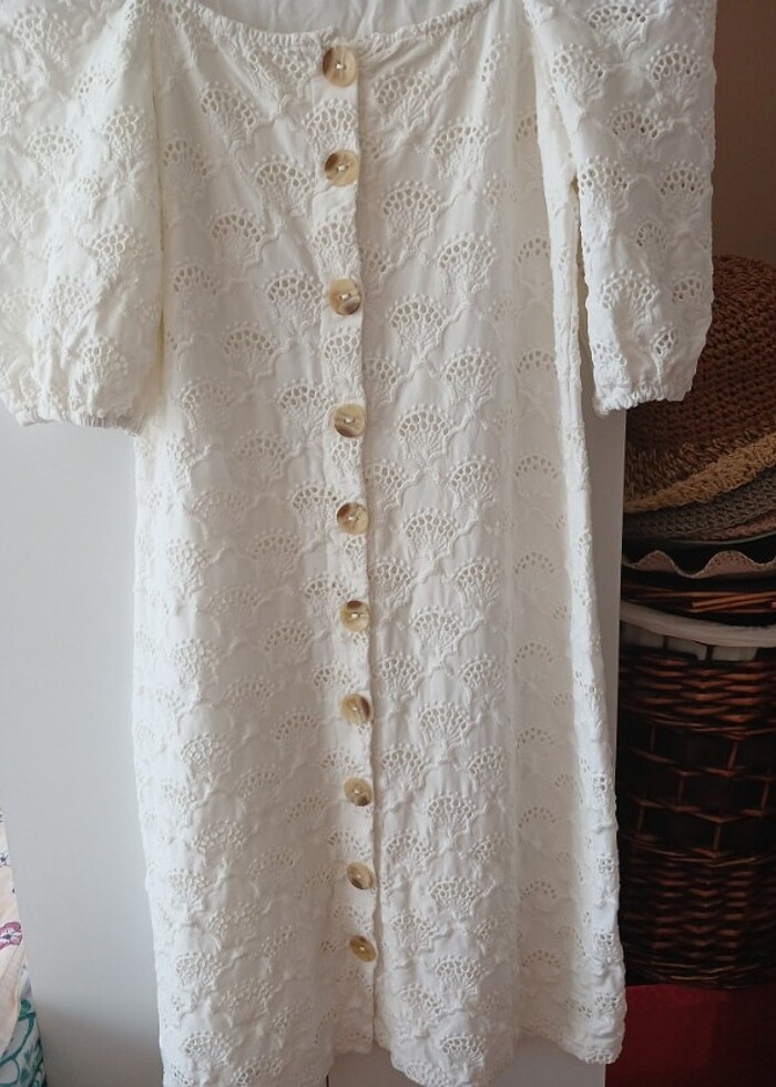 Yazlık beyaz elbise - Görsel 3
