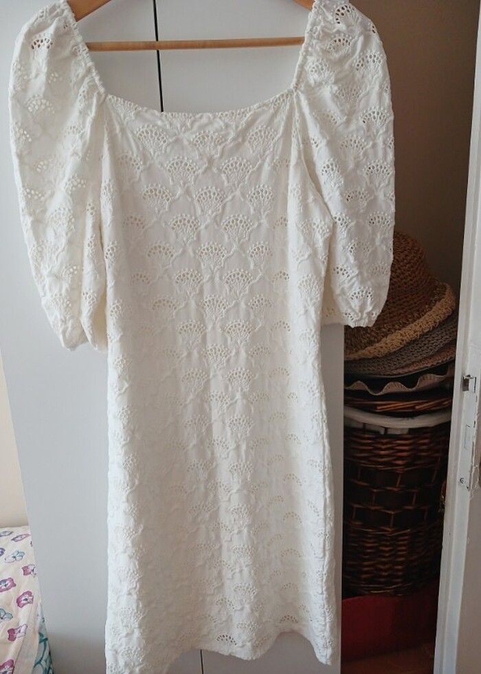 Yazlık beyaz elbise - Görsel 4