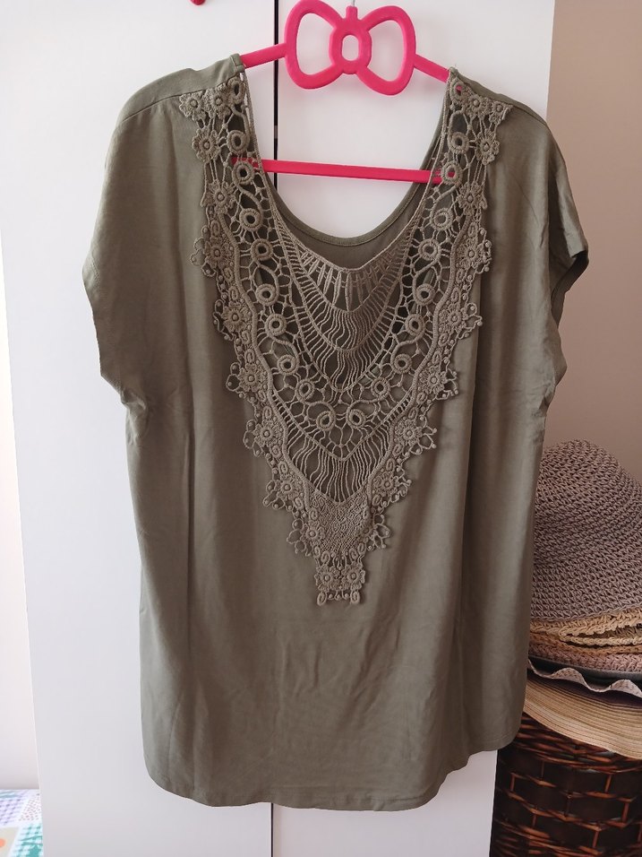 Haki Renkli Salaş Tişört - Görsel 2