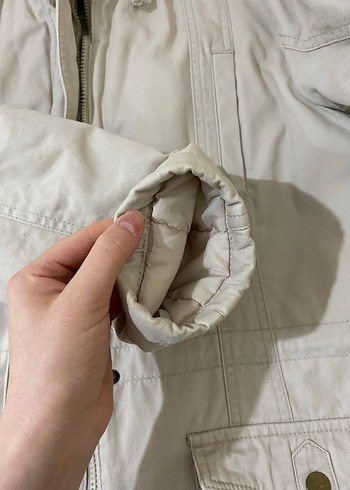 Bej Düğmeli Midi Kadın mont - Görsel 8