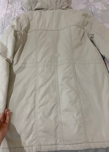 Bej Düğmeli Midi Kadın mont - Görsel 2