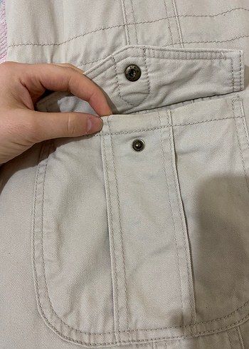 Bej Düğmeli Midi Kadın mont - Görsel 4