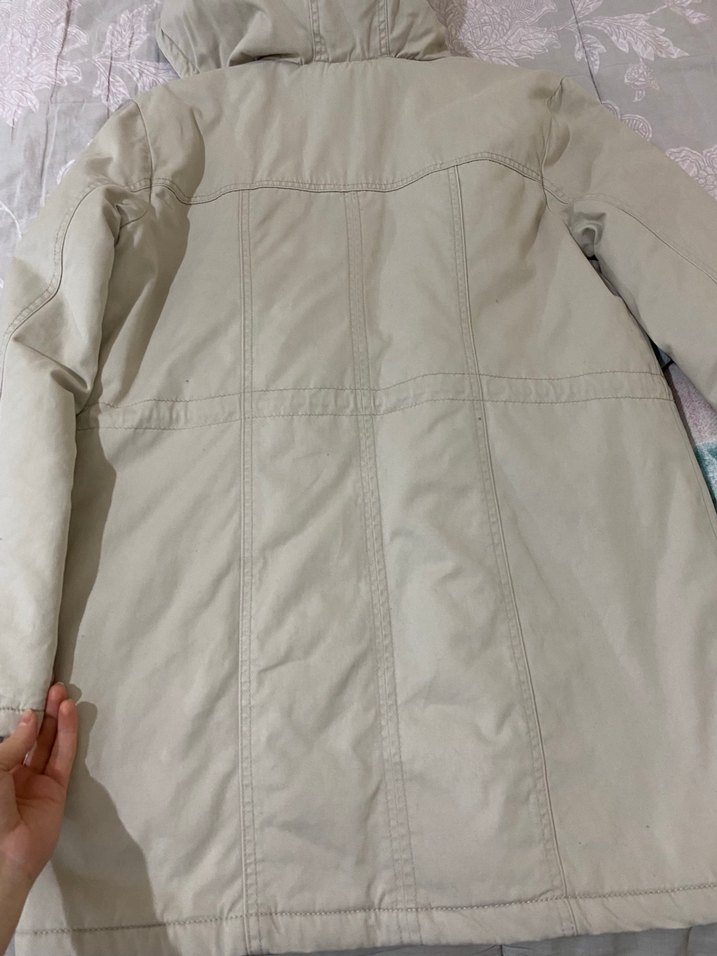 Bej Düğmeli Midi Kadın mont - Görsel 2