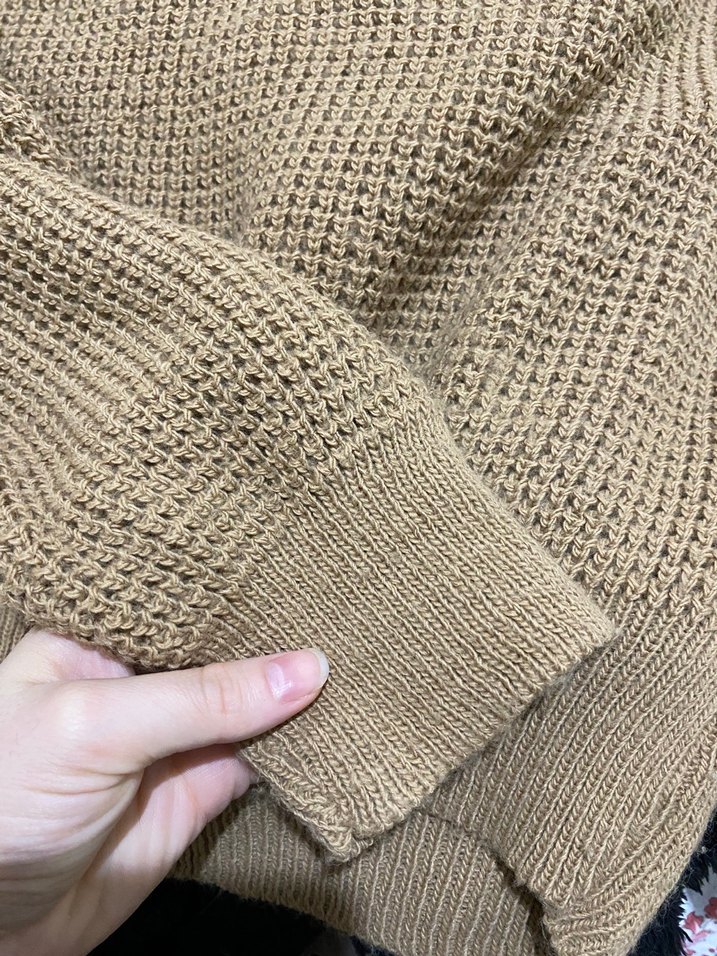 Kadın Kahverengi Örgü Normal Boy Kazak - Görsel 3