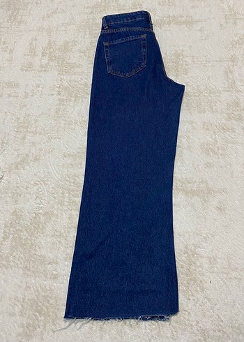 Kadın Lacivert Bol Kesim Midi Kot Pantolon - Görsel 2