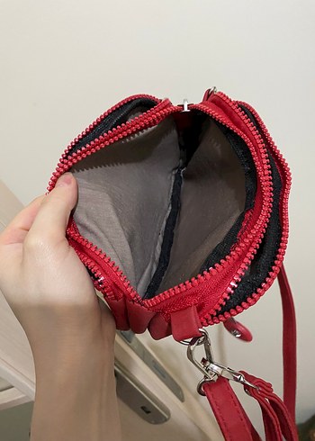 Kırmızı Minimalist Kadın Çapraz Çanta - Görsel 4