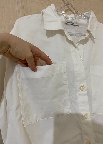 Beyaz gömlek ceket - Görsel 2