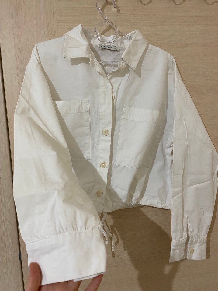 Beyaz gömlek ceket - Görsel 3