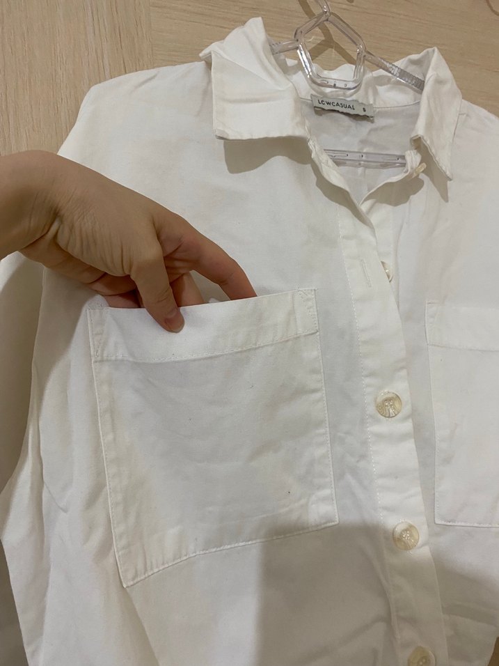 Beyaz gömlek ceket - Görsel 2