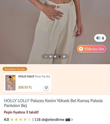 Diğer Holly Lolly Bej Palazzo Pantolon
