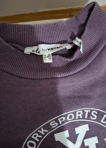 Koton Koton Mor Pamuklu sweatshirt