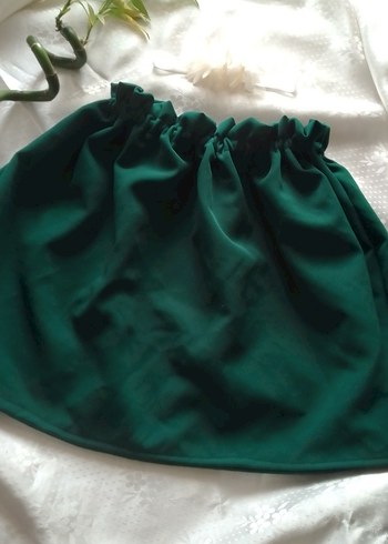 Yeşil Fırfırlı Kız Çocuk Etek ve bandana takım