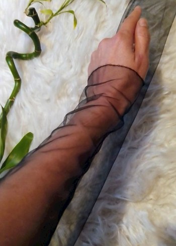 Siyah Uzun Gotik Kadın Eldiveni - Görsel 3