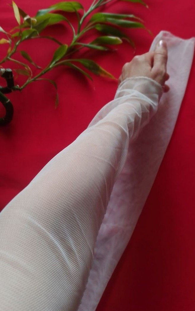 Beyaz Transparan Uzun Kadın Eldiven - Görsel 3