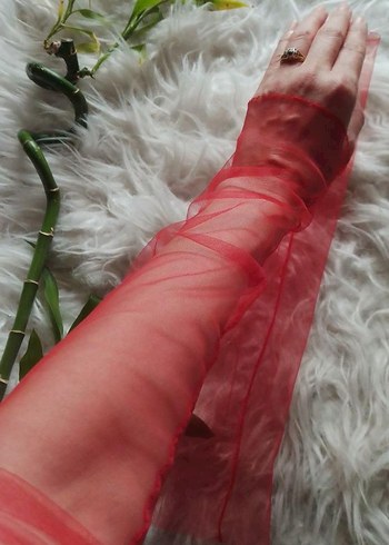 Kırmızı Elastik Kadın Eldiven - Görsel 4