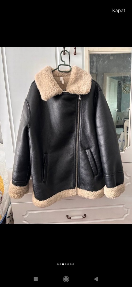 Kemer Detaylı Deri Midi Kadın Ceket - Görsel 4