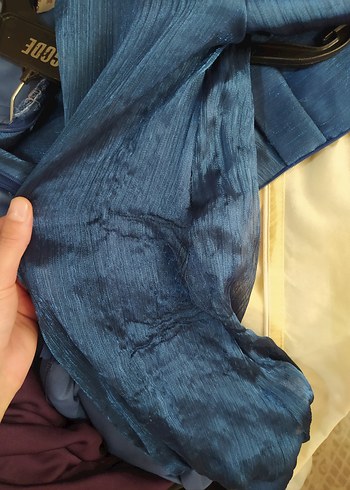 Mavi Tesettür Abiye Elbise - Görsel 4