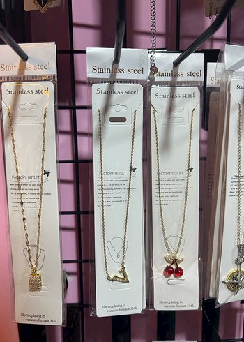 Uzun Altın Renkli Boncuklu Yıldız Kolye - Görsel 8