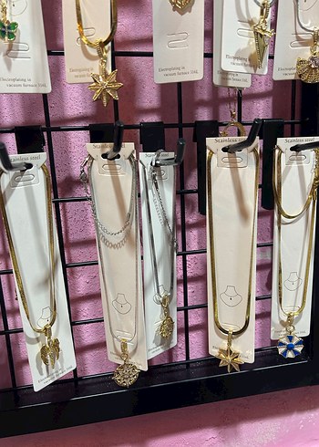 Uzun Altın Renkli Boncuklu Yıldız Kolye - Görsel 13